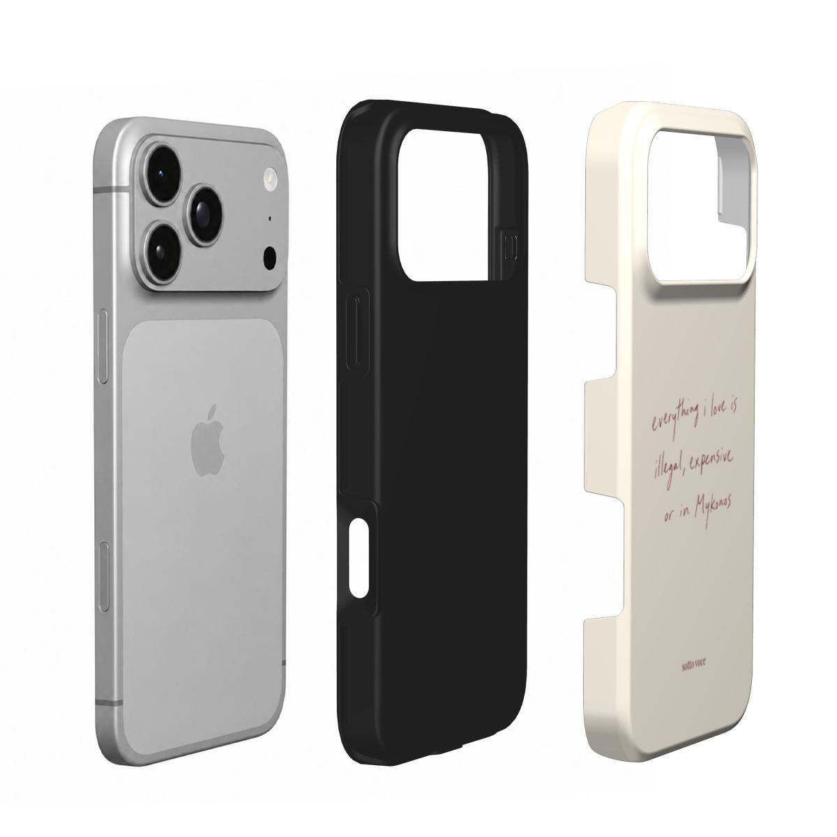 Tough Phone Case - Illegal, Expensive or in Mykonos (cream)