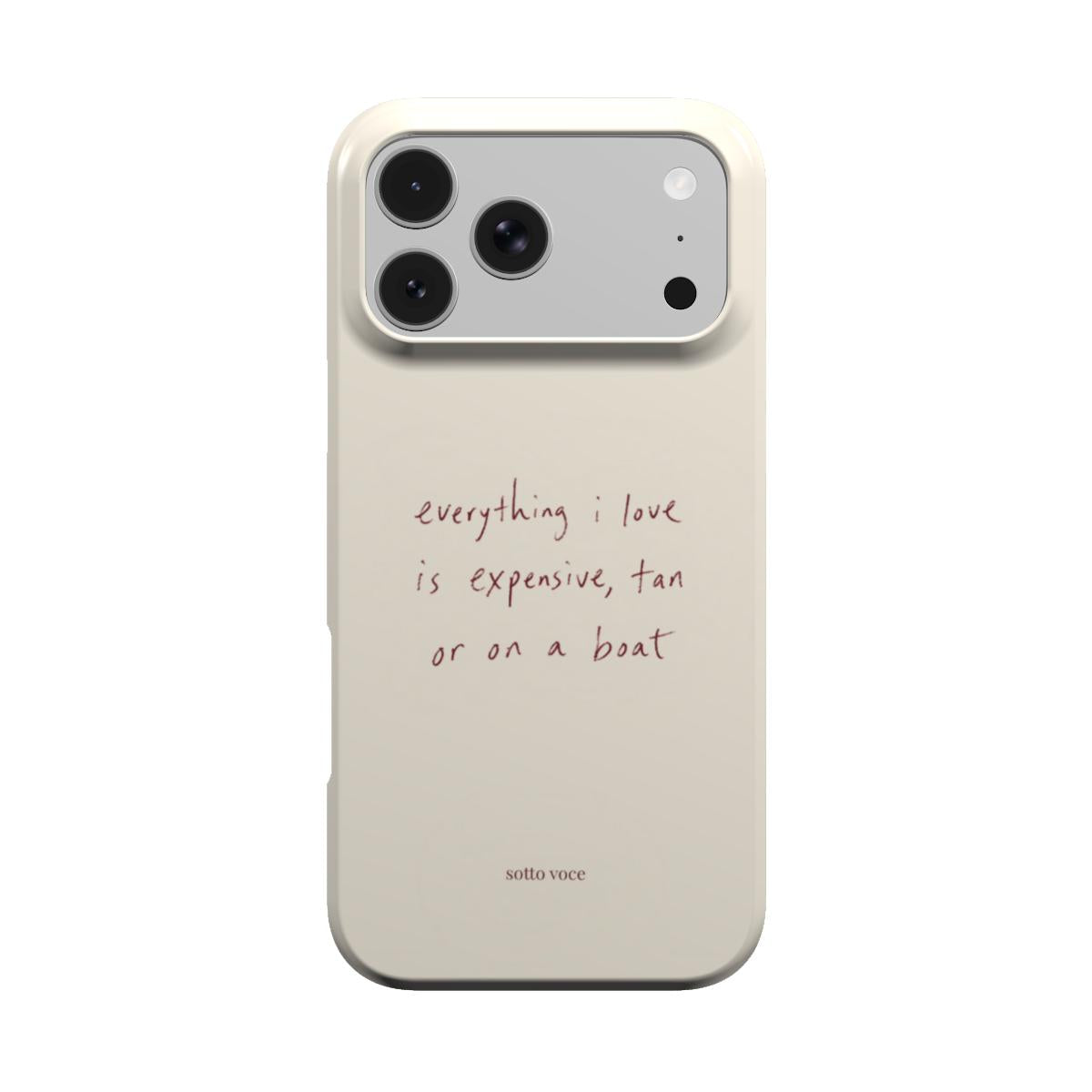 Tough Phone Case - Expensive, Tan or On a Boat (cream)