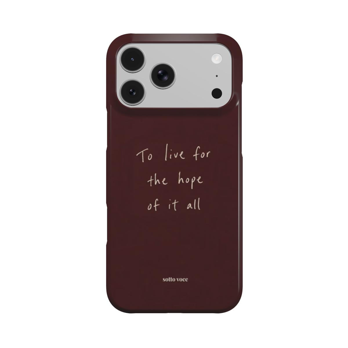 Snap Phone Case - To Live (oxblood)