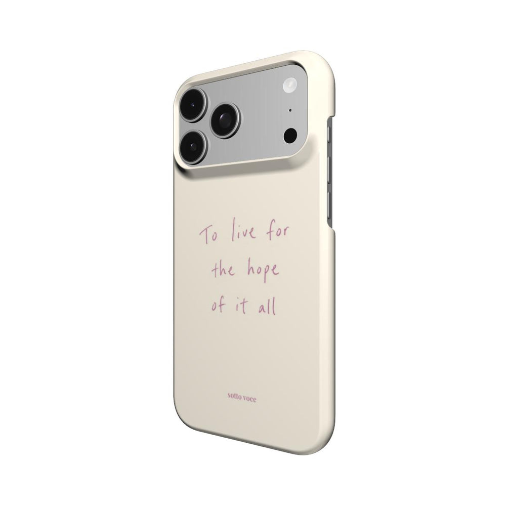Snap Phone Case - To live (pink on cream)
