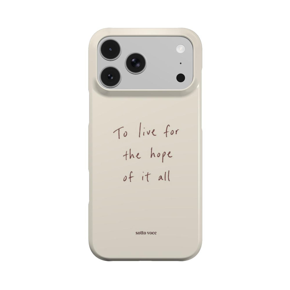 Snap Phone Case - To Live (cream)